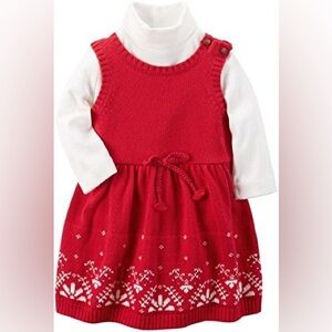 Carter’s baby girl 2 piece onesie + dress 9M. NWT